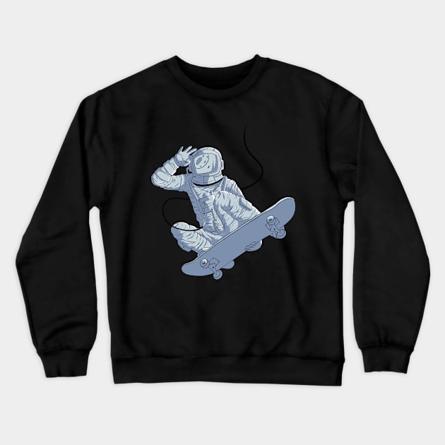 Astronaut Skateboard Skater Gift design Crewneck Sweatshirt by theodoros20